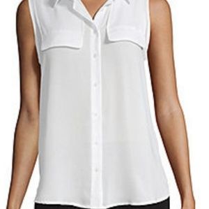 White sleeveless blouse